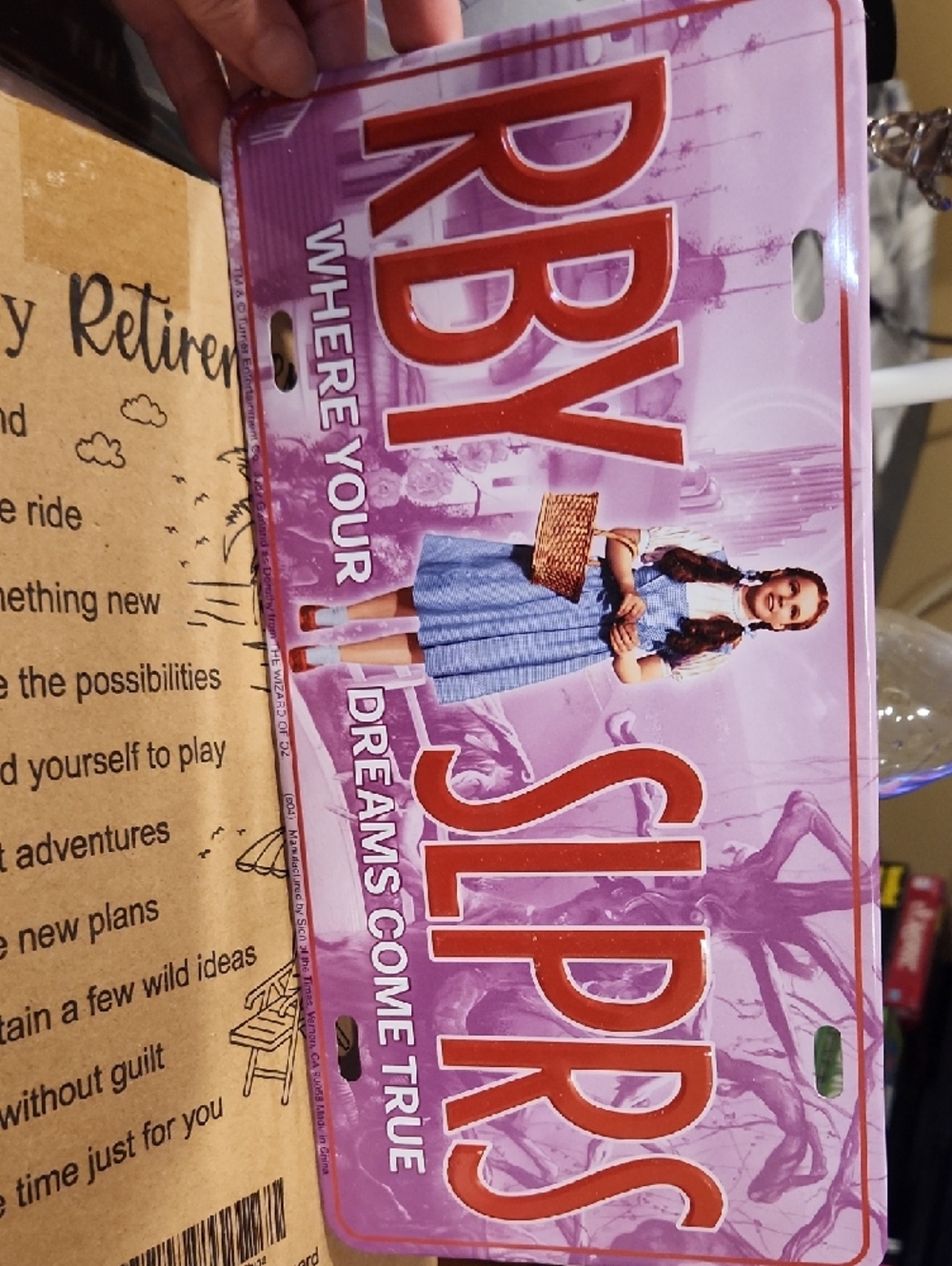 Ruby Slippers Decorative Pink License Plate - Home Party Supplies - Picture 3 of 3